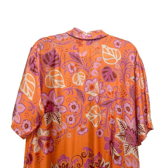 Alexis Emotion Floral Shirt Dress in Orange Blossom Size Small - Picture 7 of 9